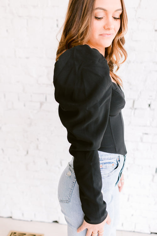 Charlotte Puff Slv Corset Top