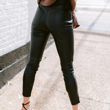 Addison Vegan Leather Cropped Cigarette Pants