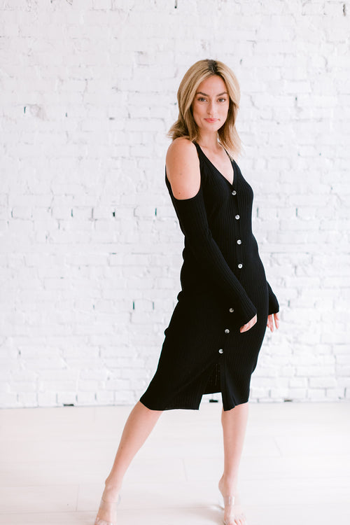 Harlow Cold Shoulder Sweater Dress