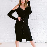 Harlow Cold Shoulder Sweater Dress