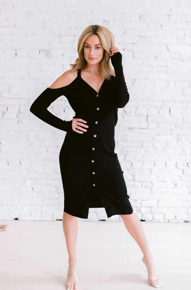 Harlow Cold Shoulder Sweater Dress