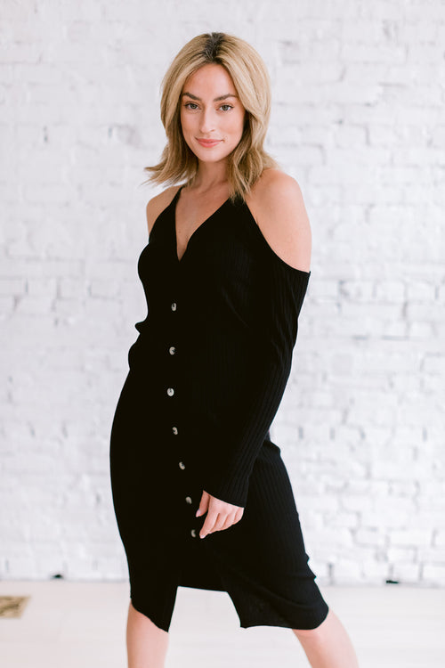 Harlow Cold Shoulder Sweater Dress