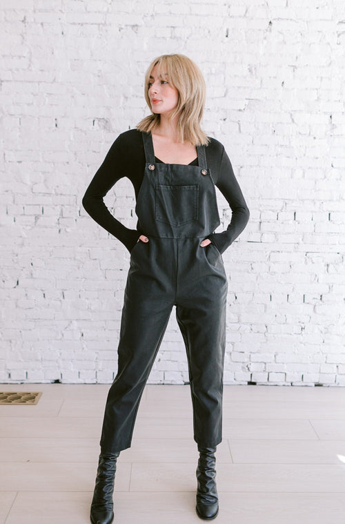Lessie Faux Leather Overalls