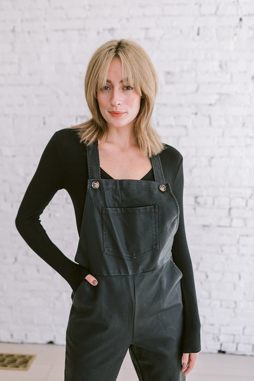 Lessie Faux Leather Overalls