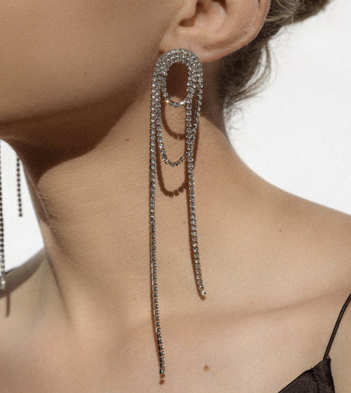 Pave Drop Earrings