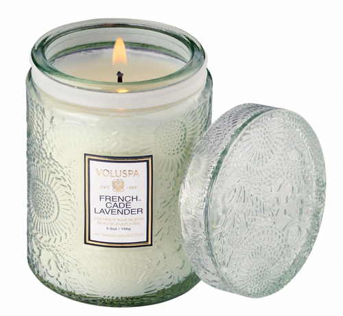 Embossed Mini Glass Jar