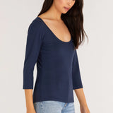 Marney Ribbed 3/4 Slv Top