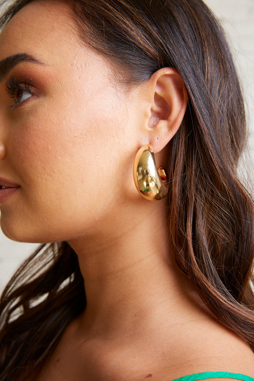 14ct Gold Plated Chunky Hoops