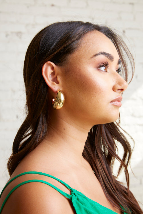 14ct Gold Plated Chunky Hoops