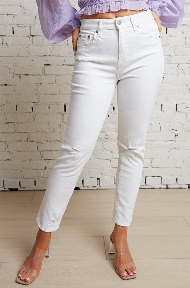 Remi White Skinny Straight Leg Jeans