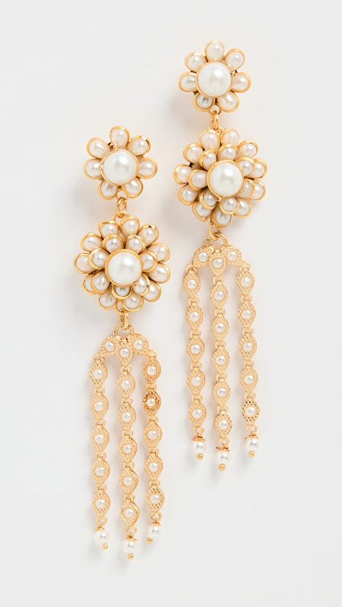Pearl Drop Chandelier Earrings